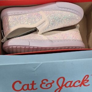 Cat & Jack Glitter Sneakers - White